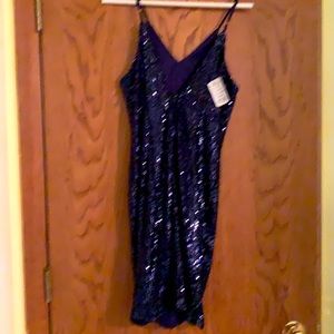Selling a sequin blue dress. Brand new.